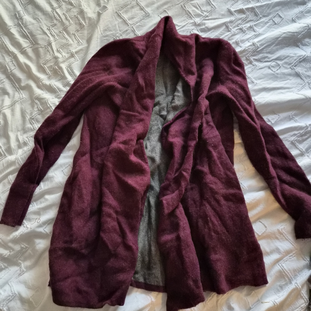 Ann Taylor Deep Burgundy Cardigan